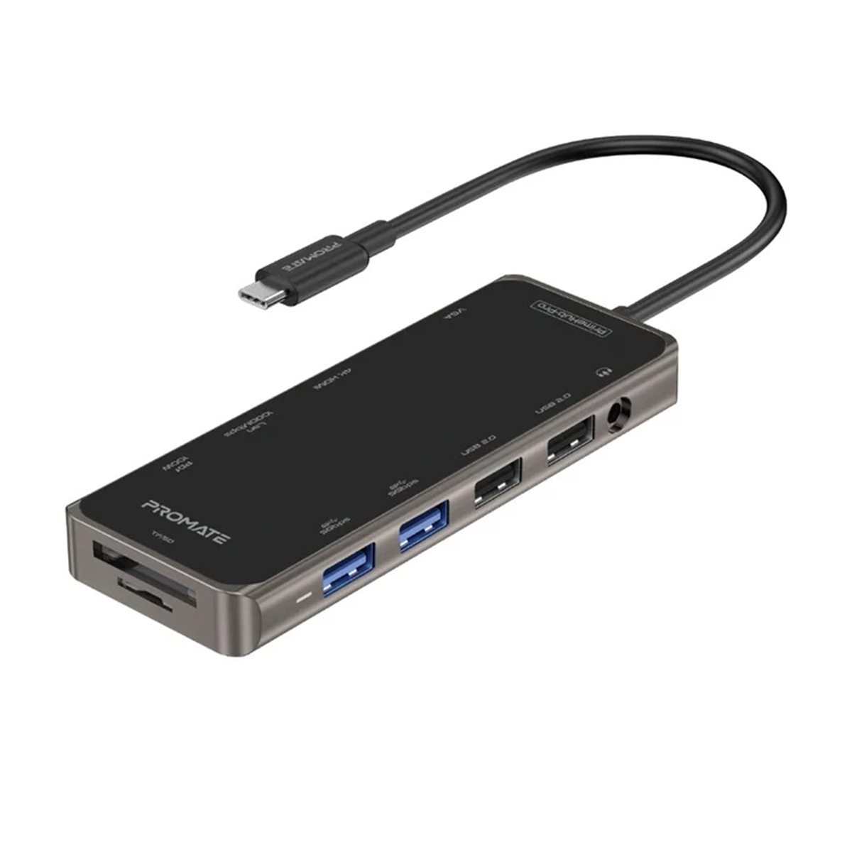 هاب تایپ سی 11 پورت پرومیت مدل PrimeHub-Pro-مشکی