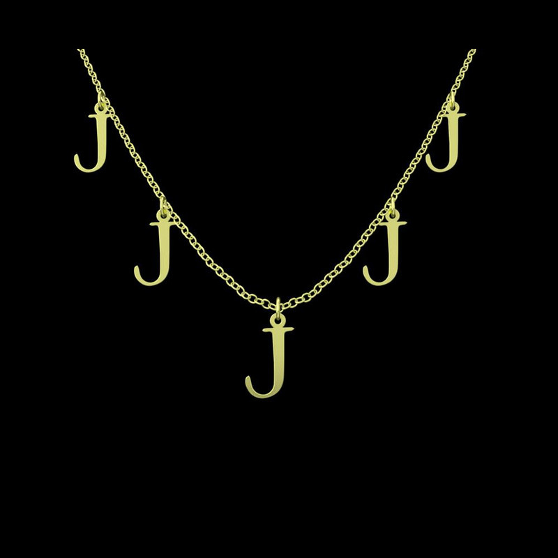 گردنبند طلا 18 عیار زنانه مدوپد مدل حرف J کد RNA16790