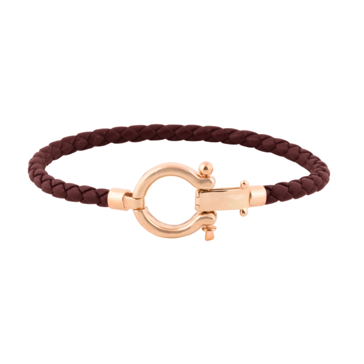 دستبند طلا زنانه با چرم طرح امگا-3.64