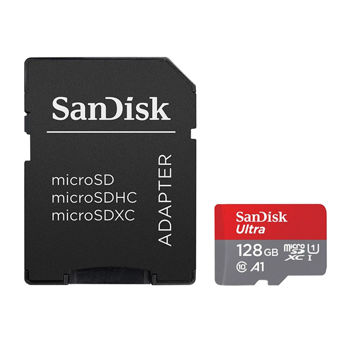 کارت حافظه microSDXC سن دیسک مدل Ultra A1 کلاس 10 استاندارد UHS-I U1 سرعت 100MBps ظرفیت 128 گیگابایت