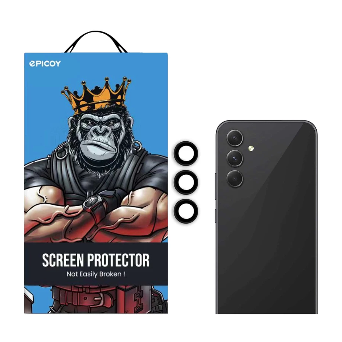 محافظ لنز دوربین گوشی سامسونگ Galaxy A54 اپیکوی مدل HD-ColorLenz -مشکی