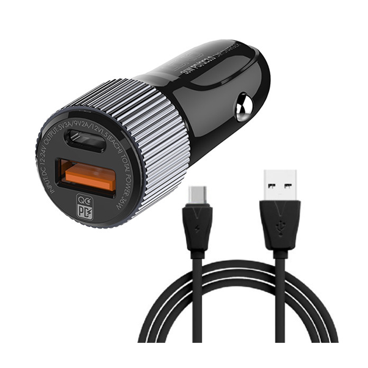 شارژر فندکی الدینیو مدل C510Q -مشکی