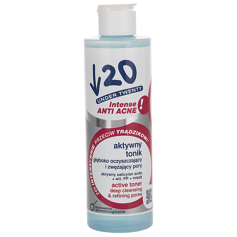 تونر پاک کننده عمیق و تنگ کننده منافذ آندر 20 سری Anti Acne مدل Deep Cleansing And Refining Pores حجم 200 میلی لیتر