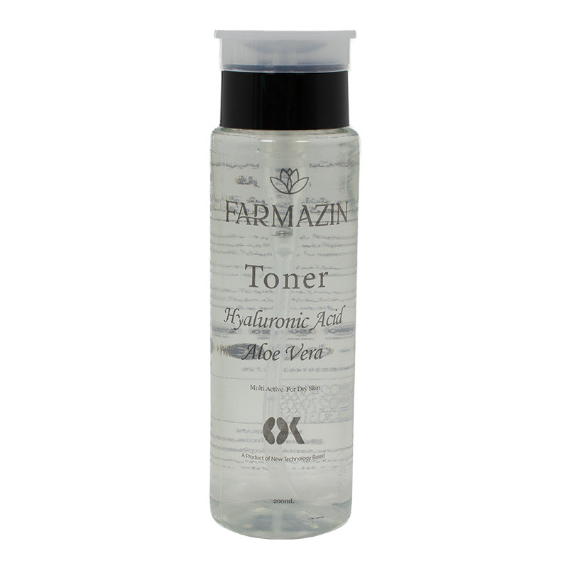 تونر پاک کننده صورت فارمازین مدل عصاره آلوئه ورا مناسب برای پوست خشک حجم 200 میلی لیتر