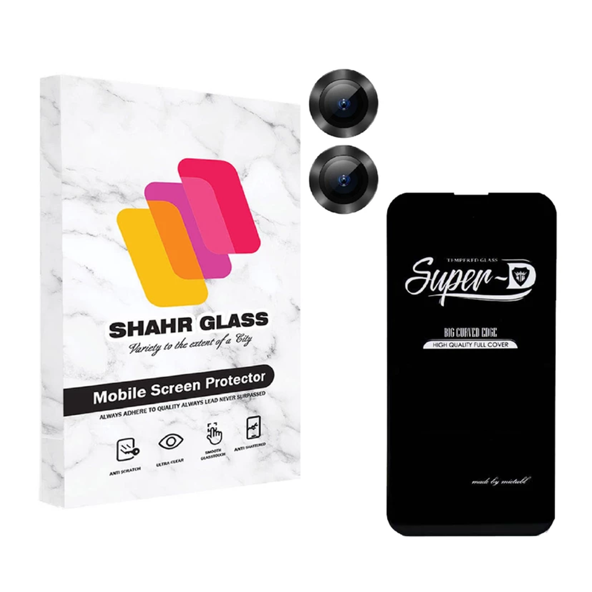 گلس و محافظ لنز دوربین گوشی اپل iPhone 13 شهر گلس مدل 2S-RING-طلایی