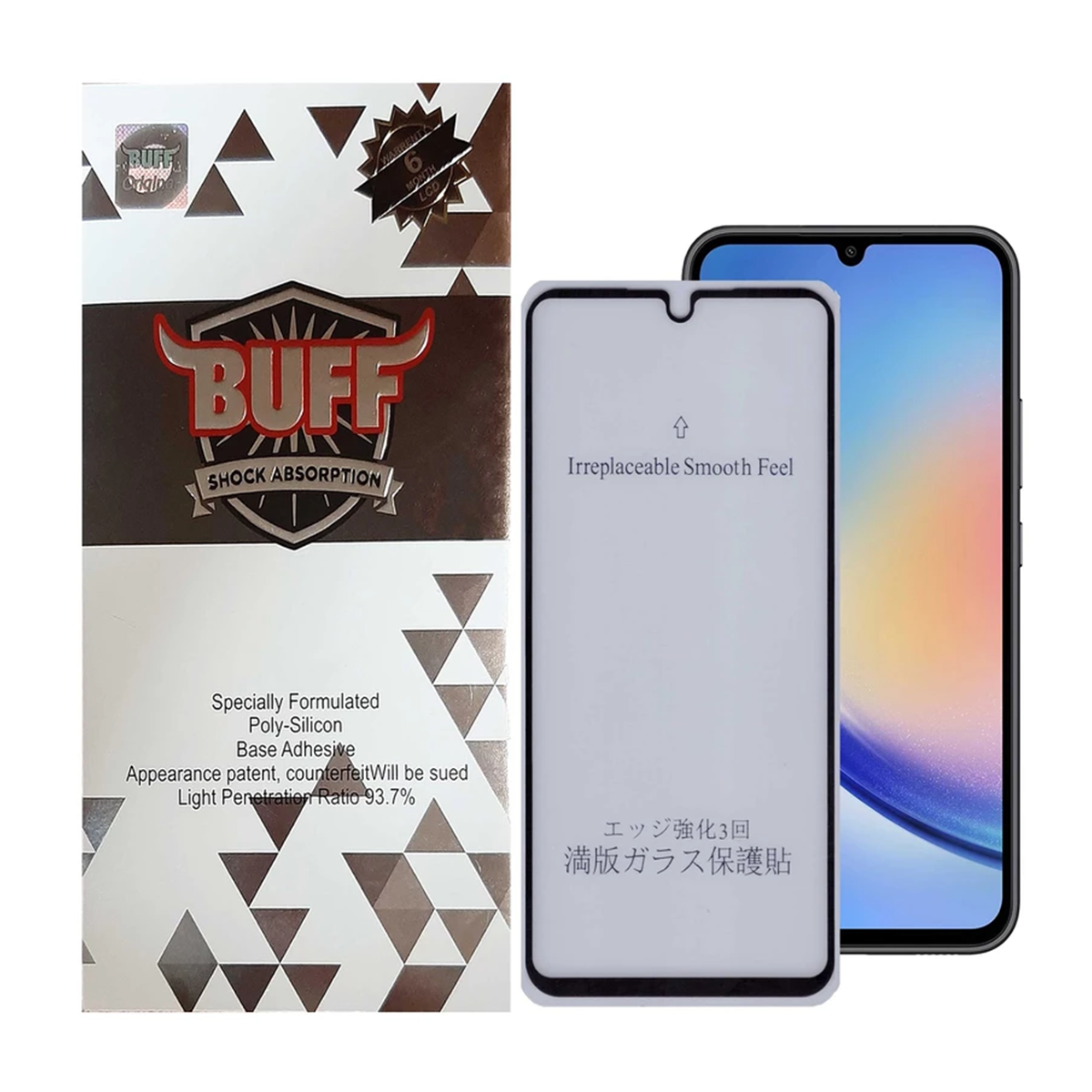 گلس گوشی سامسونگ Galaxy A34 بوف مات مدل 5D-Matte-G -مشکی مات