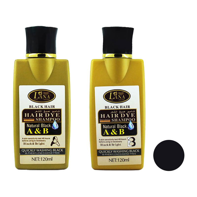 شامپو رنگ مو لانا مدل W_Dye حجم 120 میلی لیتر رنگ مشکی مجموعه 2 عددی شامپو رنگ مو لانا مدل W_Dye حجم 120 میلی لیتر رنگ مشکی مجموعه 2 عددی