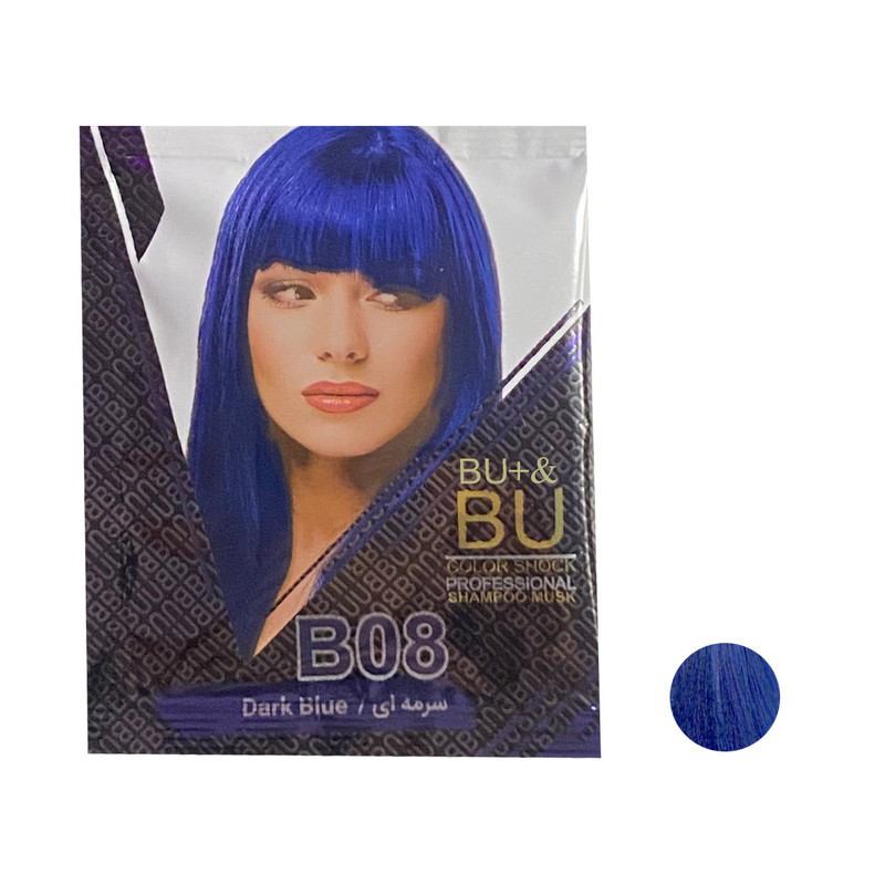 شامپو رنگ مو بیو بیو پلاس شماره B.08 حجم 30 میلی لیتر رنگ سرمه ای