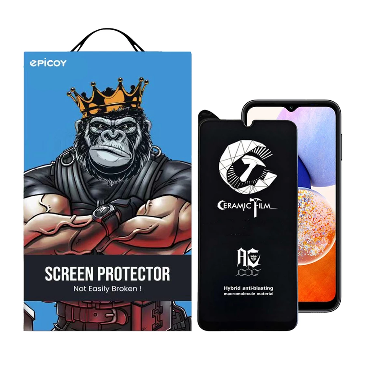 محافظ صفحه نمایش گوشی سامسونگ Galaxy A23 / A14 اپیکوی مات سرامیکی مدل CR7-M-مشکی مات