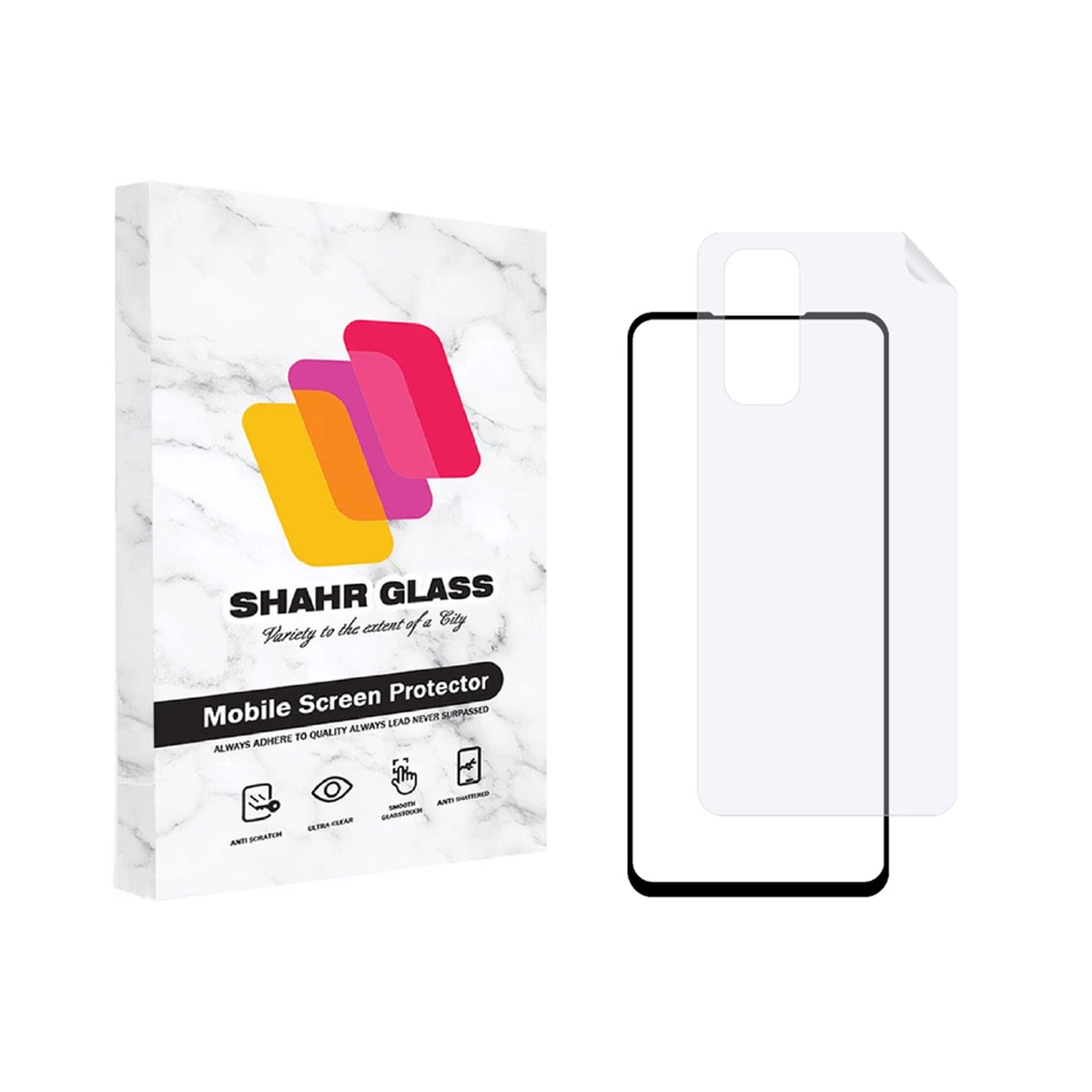 گلس گوشی شیائومی Redmi Note 11S 4G شهر گلس مدل 2FN به همراه محافظ پشت گوشی-مشکی