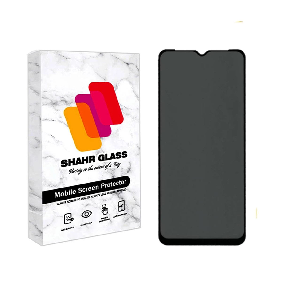 گلس گوشی آنر X7a شهر گلس پرایوسی مدل PFSR-مشکی