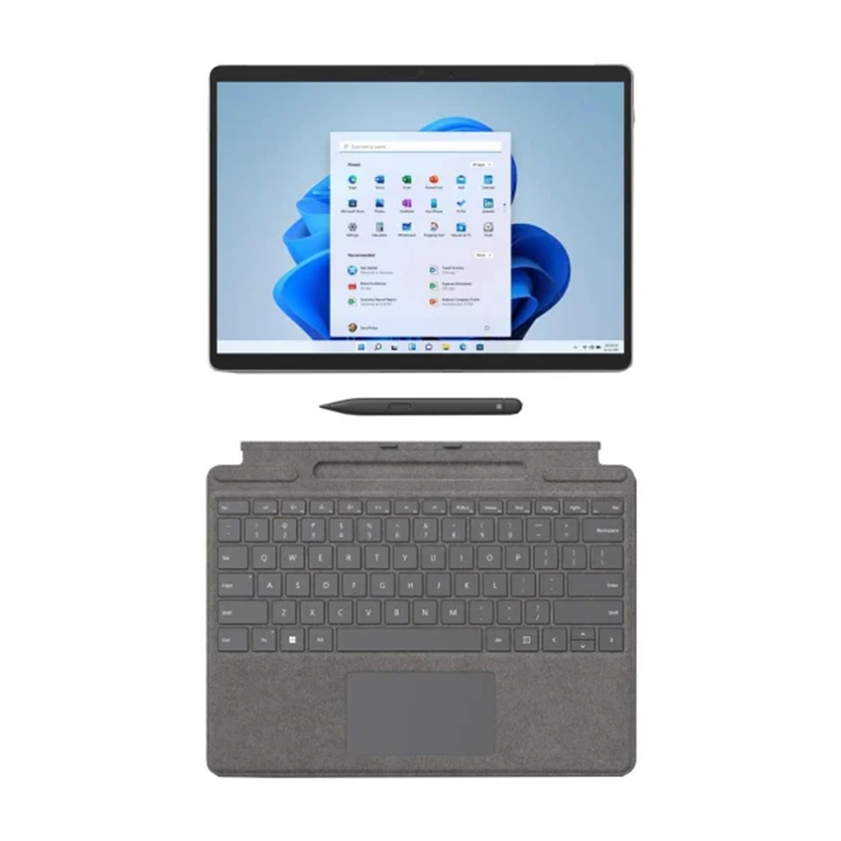 تبلت مایکروسافت مدل Surface Pro 9 i5 ظرفیت 256 گیگابایت رم 8 گیگا‌بایت با کیبورد Signature Ice Blue و قلم Slim Pen 2