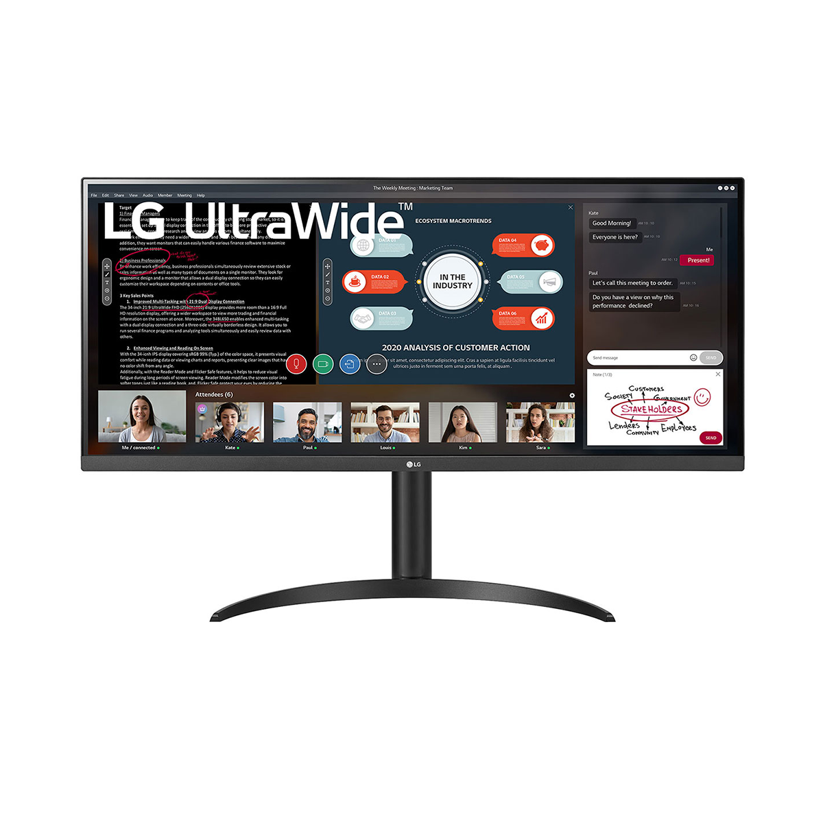 مانیتور ال جی مدل 34WP550 سایز 34 اینچ 