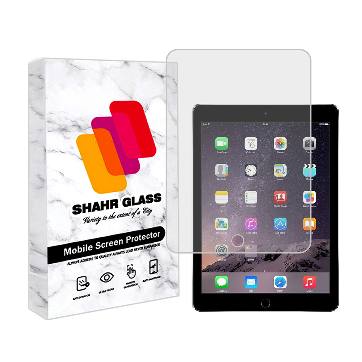 گلس تبلت اپل iPad 2 Wi-Fi Plus 3G شهر گلس مدل TS2SHA-بی رنگ شفاف