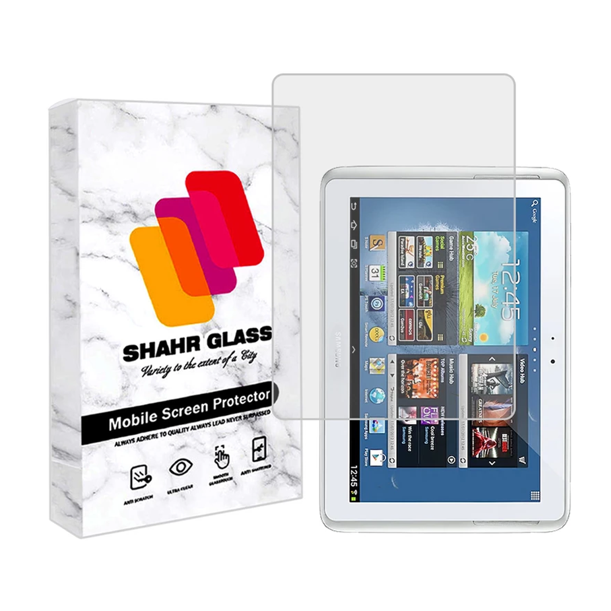گلس تبلت سامسونگ Galaxy Note 10.1 N8000 شهر گلس مدل TS2SHA-بی رنگ شفاف