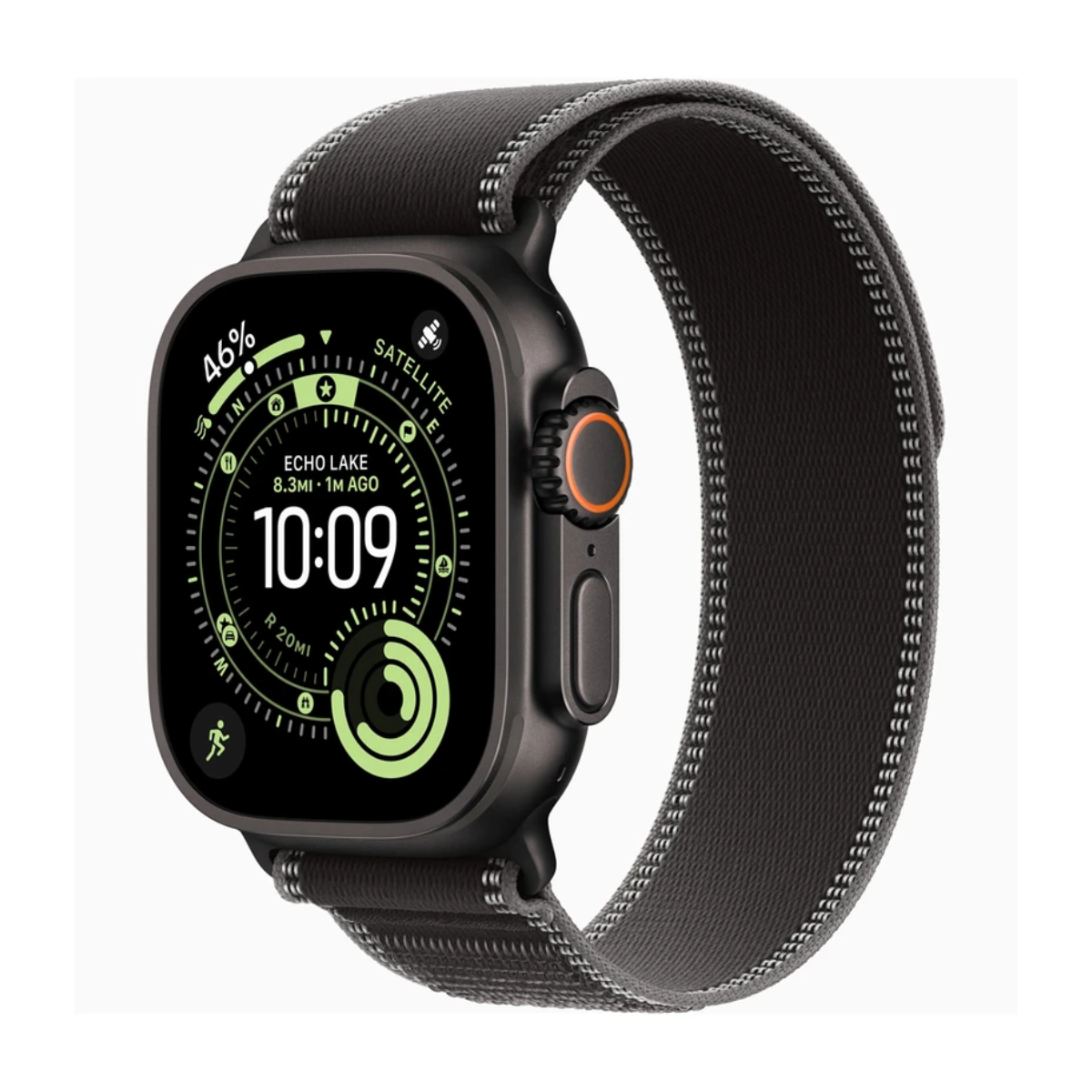 اپل واچ Ultra 3 مدل 49 میلی متری Black Titanium Case با بند Trail-بدنه مشکی بند مشکی