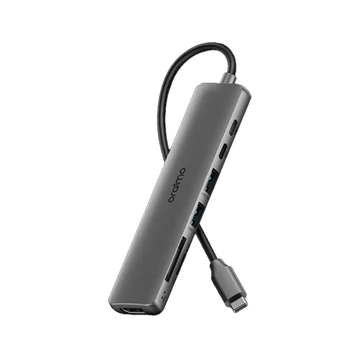 هاب 7 پورت USB-C اورایمو مدل PowerTrans-خاکستری