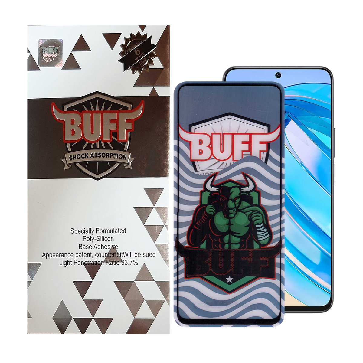 گلس گوشی آنر X8a بوف مدل Super Power-G 5D-مشکی