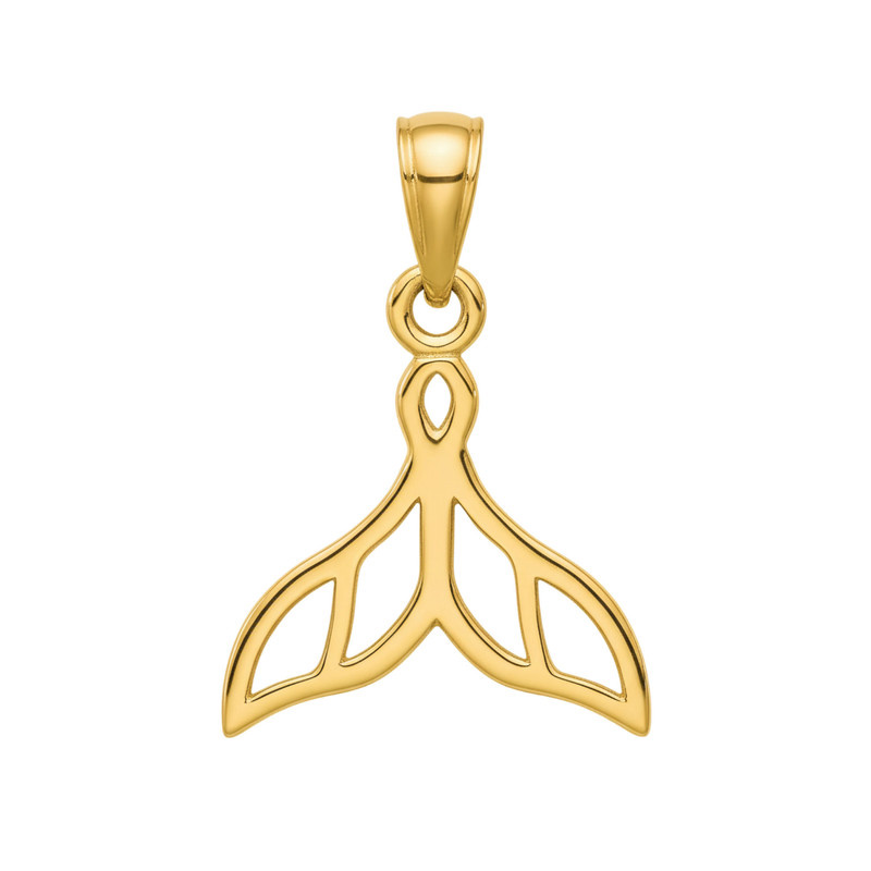 آویز گردنبند طلا 18 عیار زنانه گالری قو طلایی طرح دم وال اسلیمی آویز گردنبند طلا 18 عیار زنانه گالری قو طلایی طرح دم وال اسلیمی