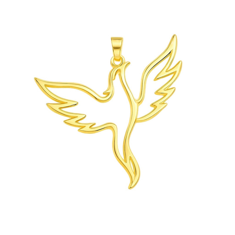 آویز گردنبند طلا 18 عیار زنانه گالری قو طلایی طرح ققنوس آویز گردنبند طلا 18 عیار زنانه گالری قو طلایی طرح ققنوس