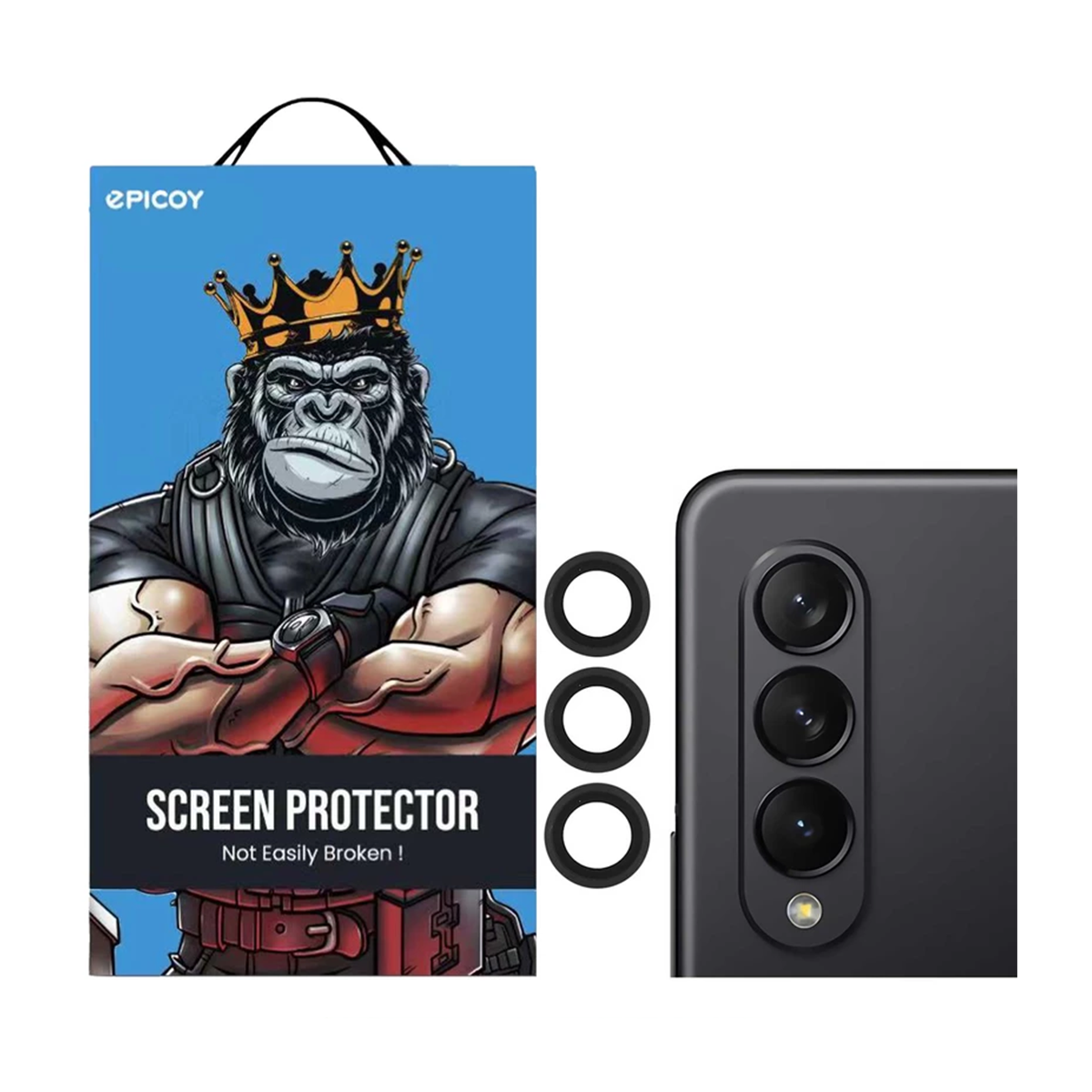 محافظ لنز دوربین گوشی سامسونگ Galaxy Fold 4 5G اپیکوی مدل HD-ColorLenz-سبز