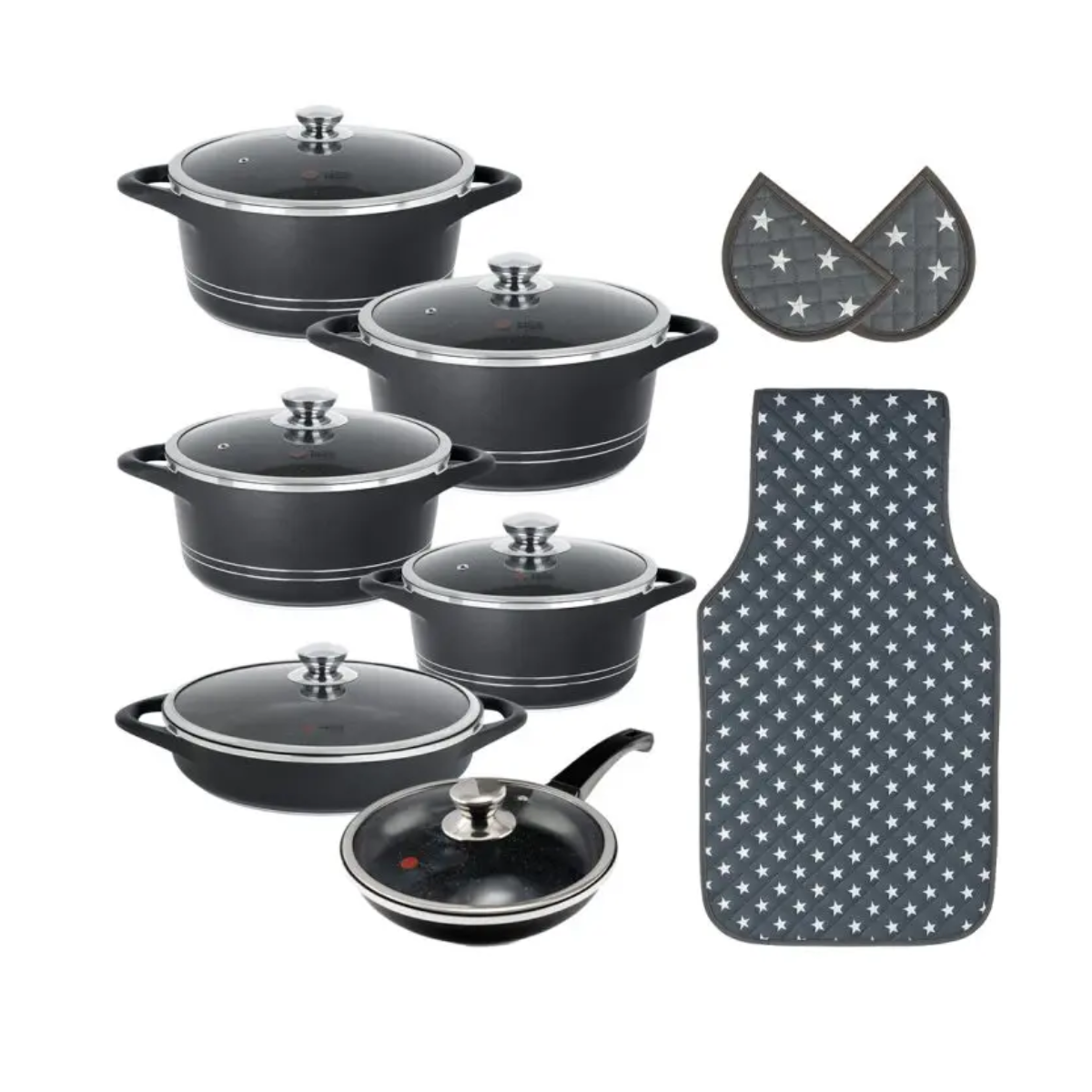 سرویس قابلمه 15 پارچه ام جی اس طرح ایتالیا B-مشکی سرویس قابلمه 15 پارچه ام جی اس طرح ایتالیا B-مشکی