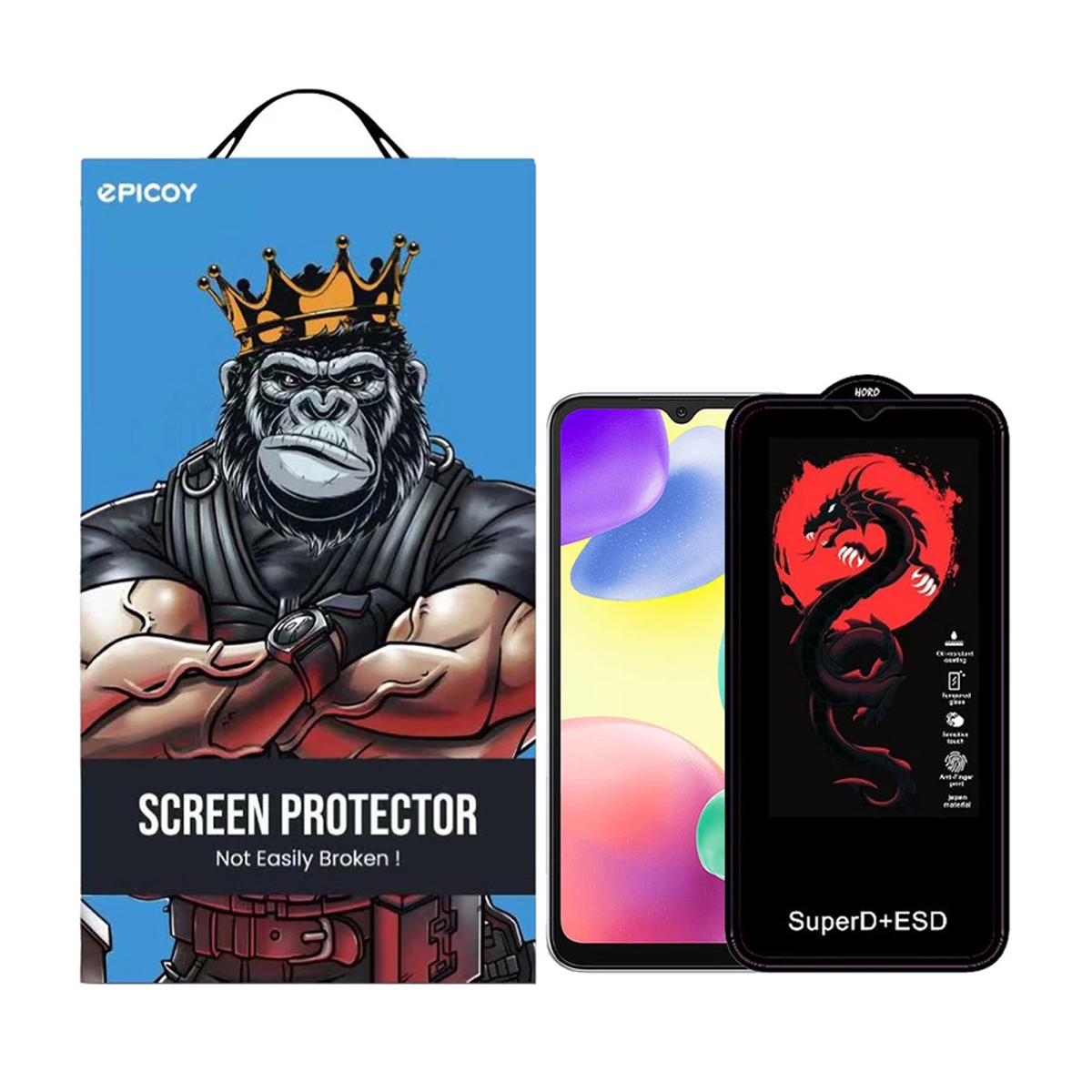 گلس گوشی شیائومی Redmi 10A - 9T - 9 Prime اپیکوی مدل Dragon ESD-مشکی