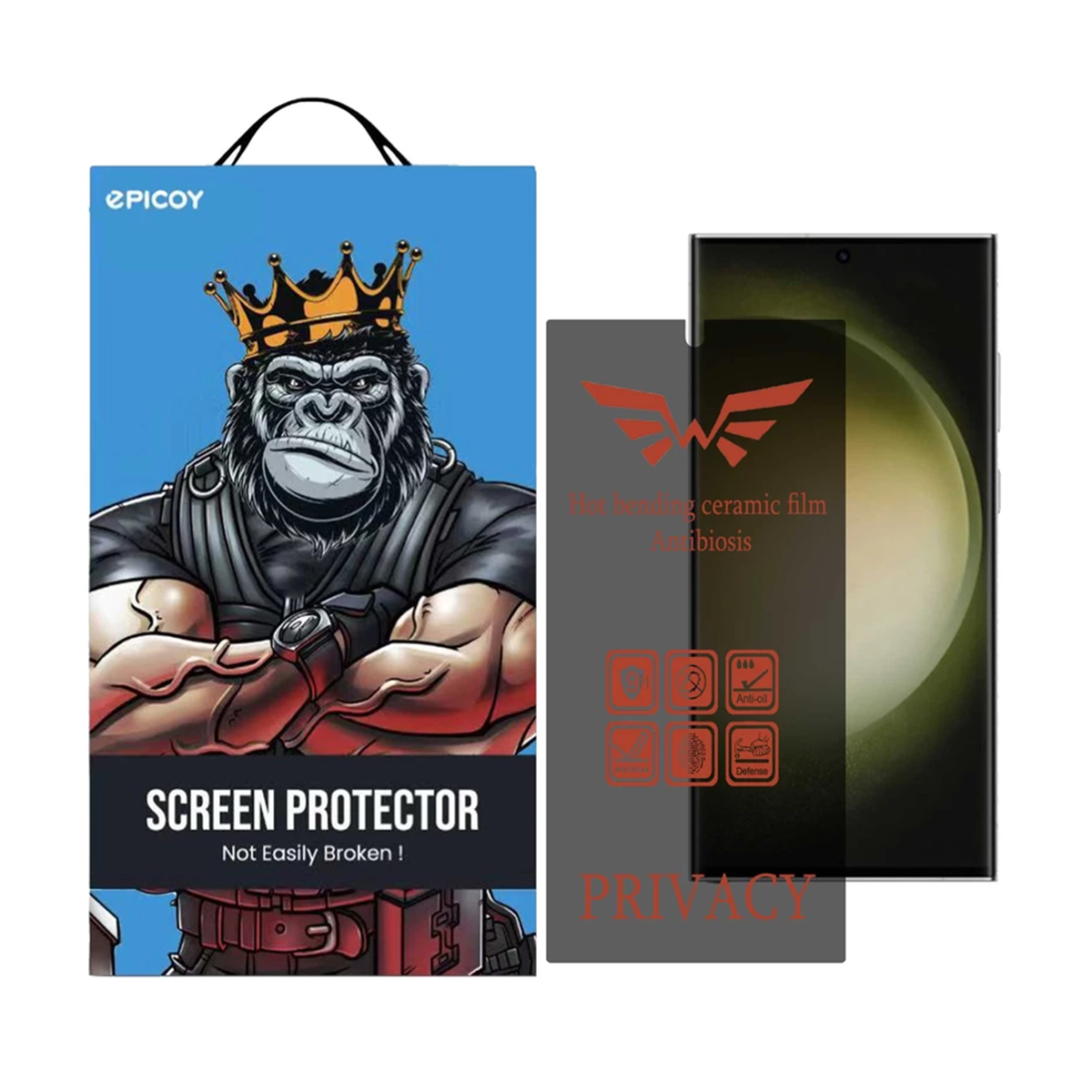 گلس گوشی سامسونگ Galaxy S23 Ultra - S22 Ultra اپیکوی مدل pri پرایوسی-مشکی