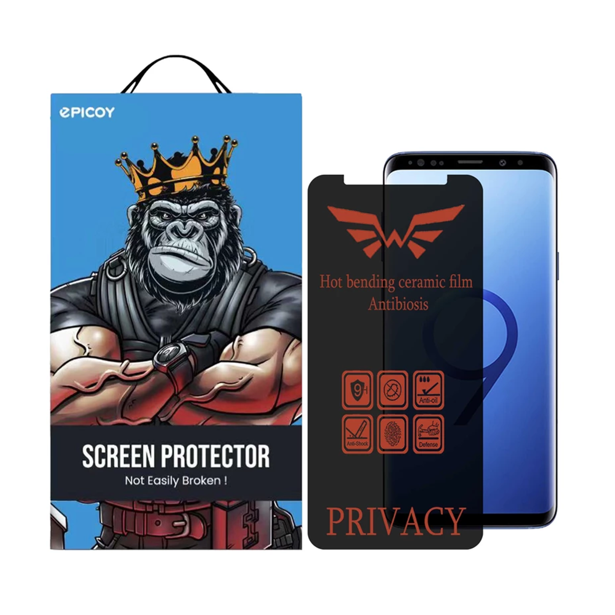 گلس گوشی سامسونگ Galaxy S8 Plus - S9 Plus اپیکوی مدل Nano-Privacy پرایوسی گلس گوشی سامسونگ Galaxy S8 Plus - S9 Plus اپیکوی مدل Nano-Privacy پرایوسی