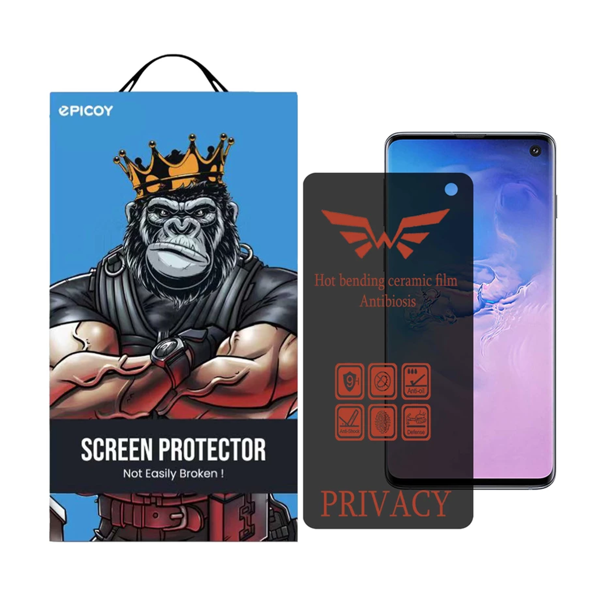 گلس گوشی سامسونگ Galaxy S10 اپیکوی مدل Nano-Privacy پرایوسی گلس گوشی سامسونگ Galaxy S10 اپیکوی مدل Nano-Privacy پرایوسی