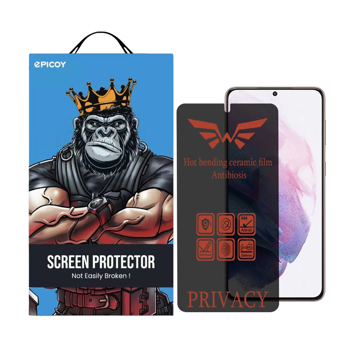 گلس گوشی سامسونگ Galaxy S21 Plus - S20 Plus اپیکوی مدل Nano-Privacy پرایوسی 