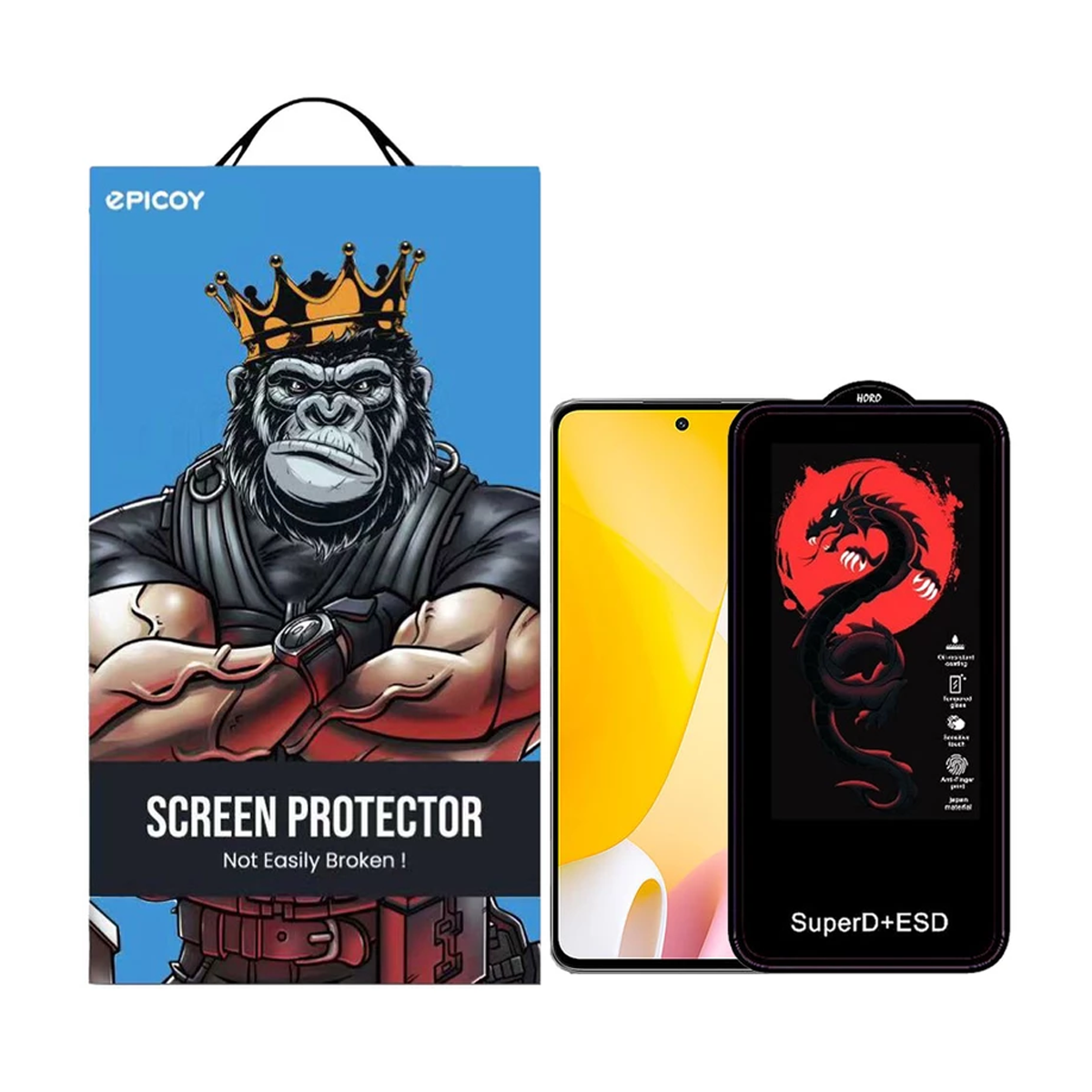 گلس گوشی شیائومی Mi 11 Lite 5G - 12 Lite اپیکوی مدل Dragon ESD-مشکی