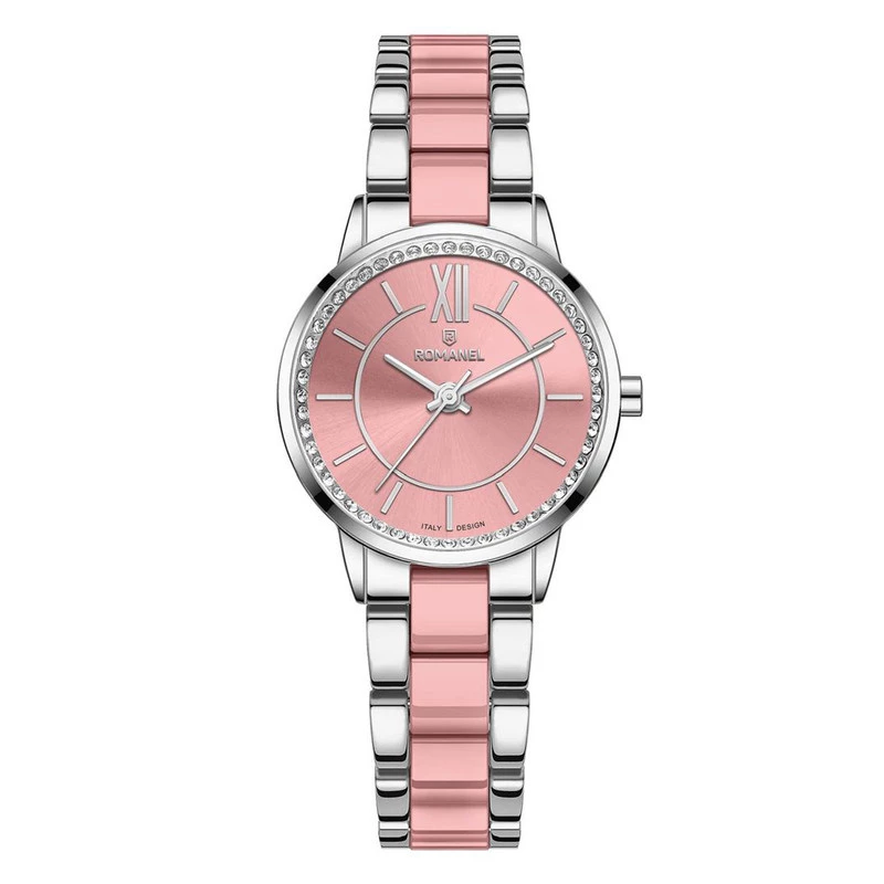 ساعت مچی عقربه ای کوارتز زنانه رومانل مدل RM305001L-D-بدنه نقره ای بند نقره ای صورتی