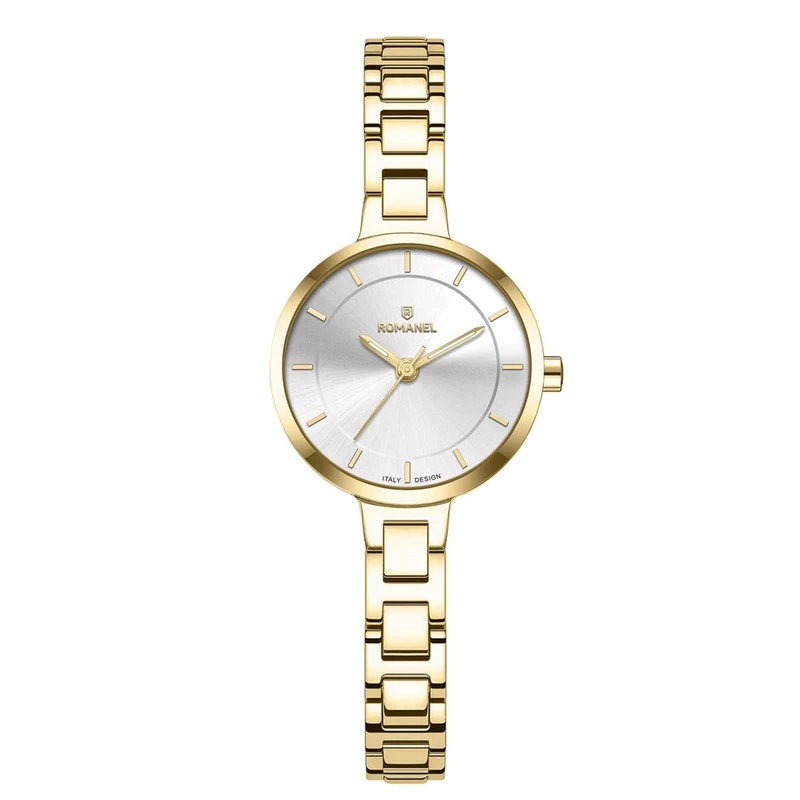 ساعت مچی عقربهای کوارتز زنانه رومانل مدل RM401001L-E-بدنه طلایی بند طلایی