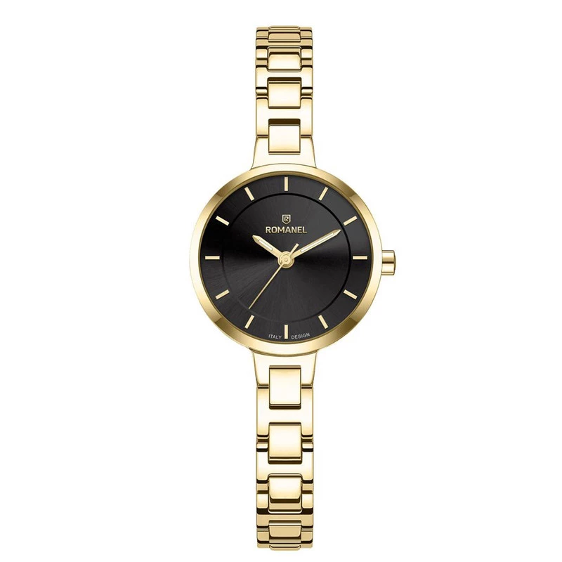ساعت مچی عقربهای کوارتز زنانه رومانل مدل RM401001L-F-بدنه طلایی بند طلایی