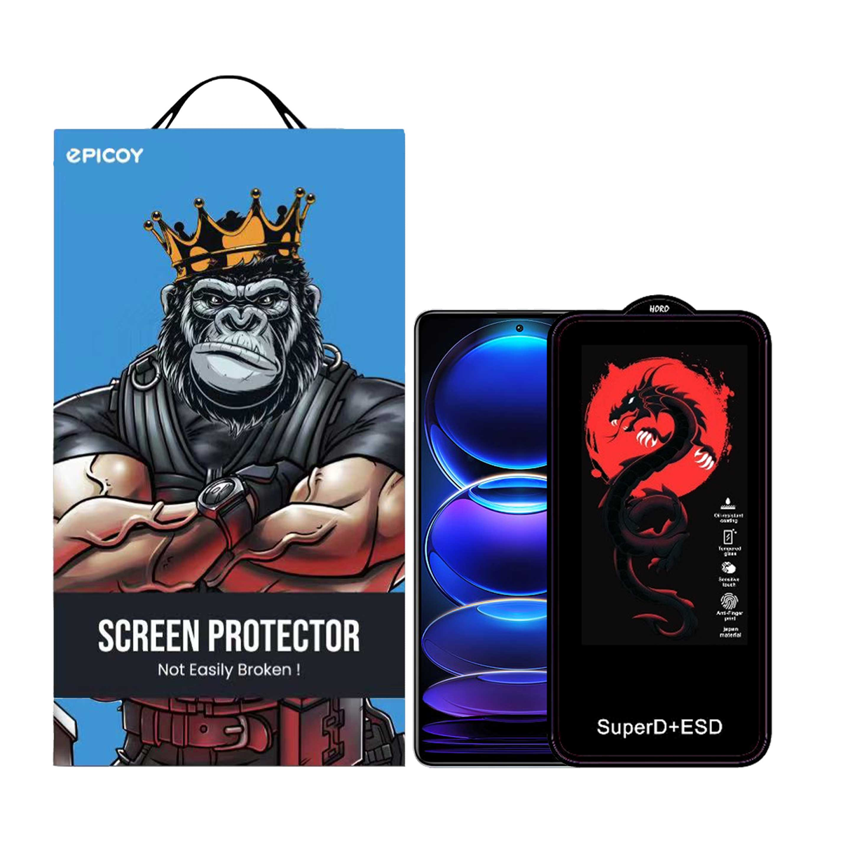 گلس گوشی شیائومی Redmi Note 12 Pro Plus - Note 12 Pro اپیکوی مدل Dragon ESD-مشکی