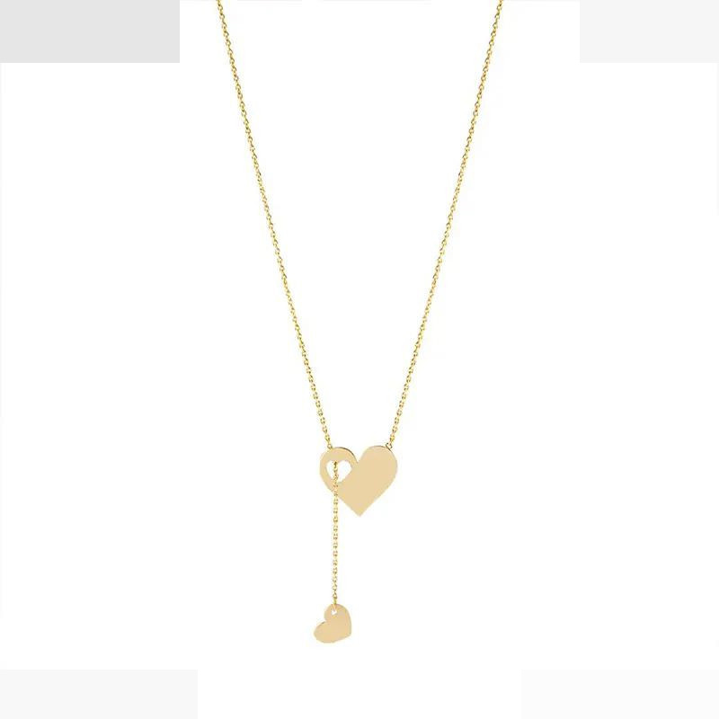 گردنبند طلا با طرح فلامینگو حلقهای 18 عیار زنانه گالری قو طلایی مدل قلب کراواتی گردنبند طلا با طرح فلامینگو حلقهای 18 عیار زنانه گالری قو طلایی مدل قلب کراواتی