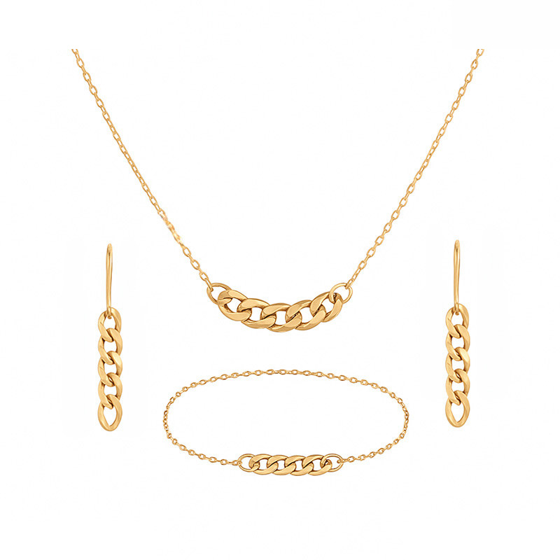 نیم ست طلا 18 عیار زنانه گالری قو طلایی مدل کارتیه فلامینگو سبک نیم ست طلا 18 عیار زنانه گالری قو طلایی مدل کارتیه فلامینگو سبک