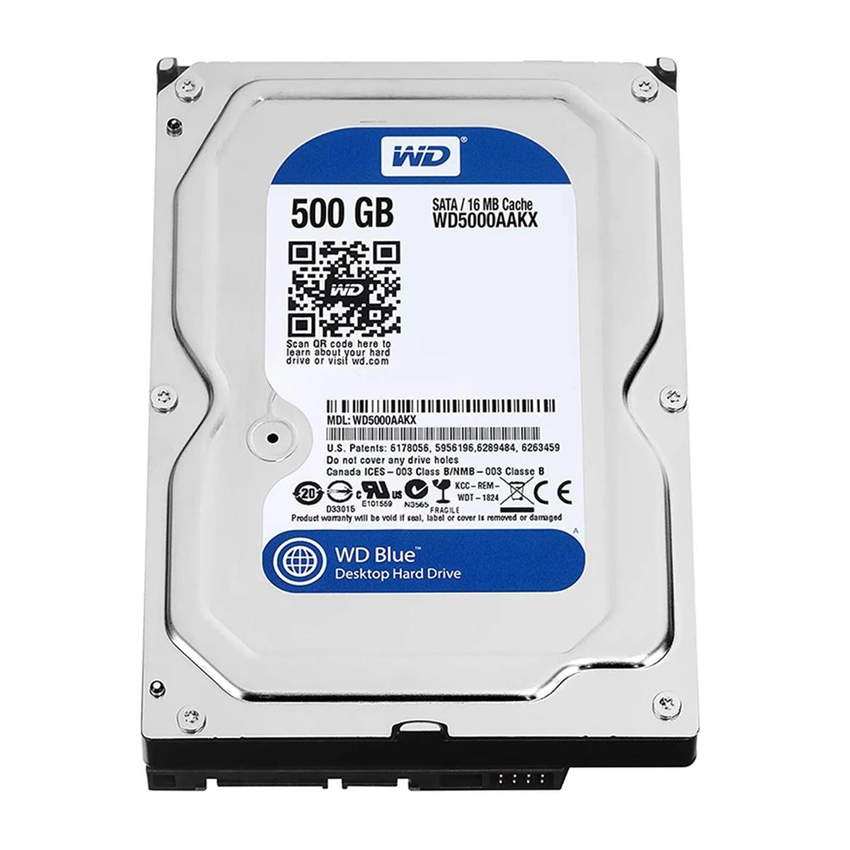 هارد دیسک اینترنال وسترن دیجیتال مدل Blue WD5000AAKX ظرفیت 500 گیگابایت-نقره‌ای