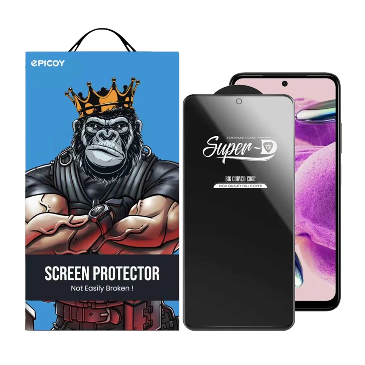 گلس گوشی شیائومی Redmi Note 12S اپیکوی مدل Super 5D-مشکی