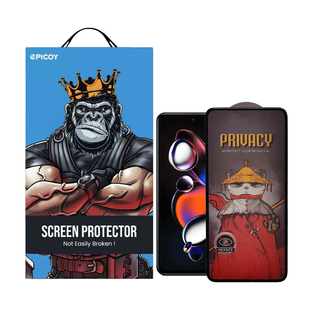 گلس گوشی شیائومی Redmi Note 12T Pro اپیکوی مدل Privacy Airbag-مشکی