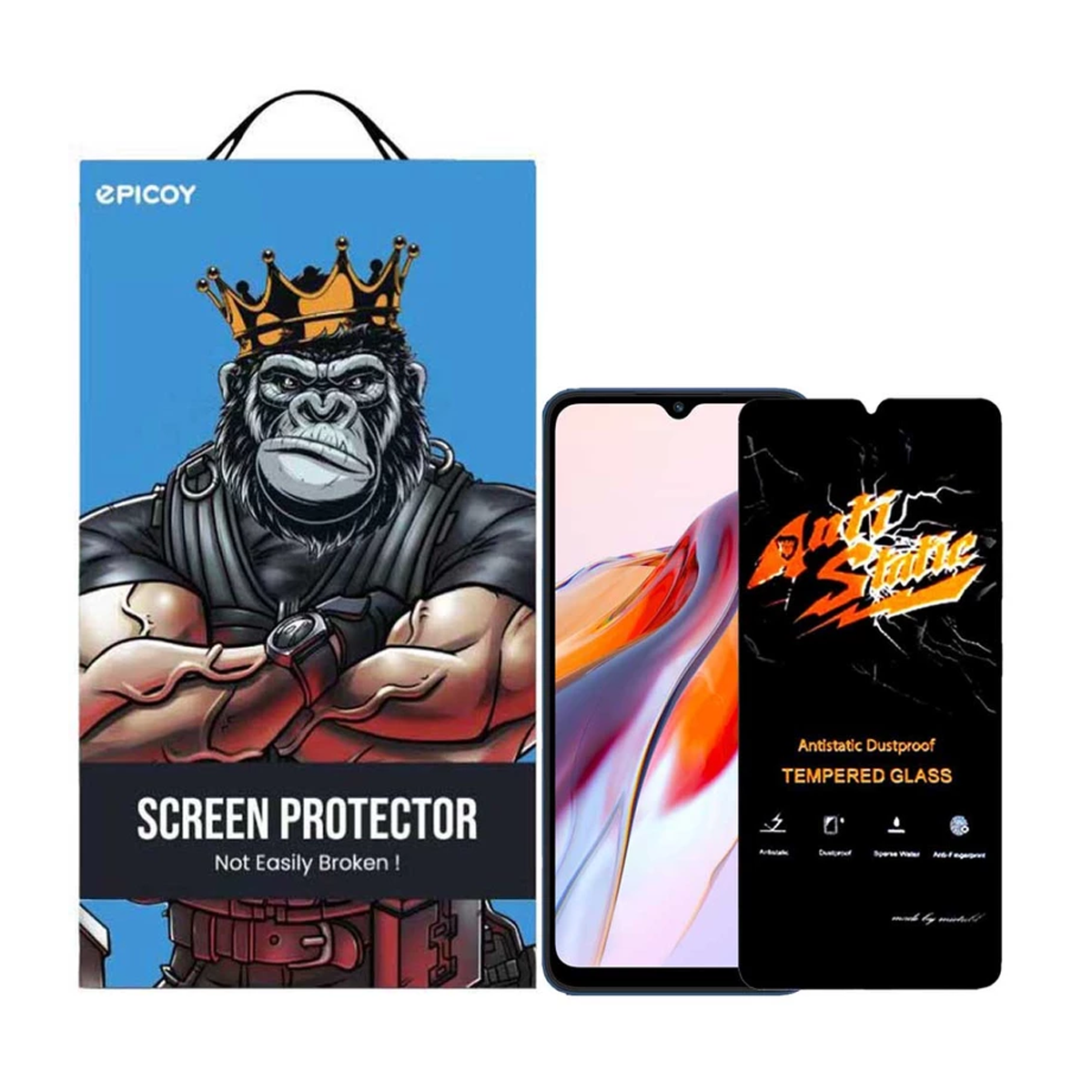 گلس گوشی شیائومی Redmi 12C - 10C اپیکوی مدل Antistatic Dustproof-مشکی