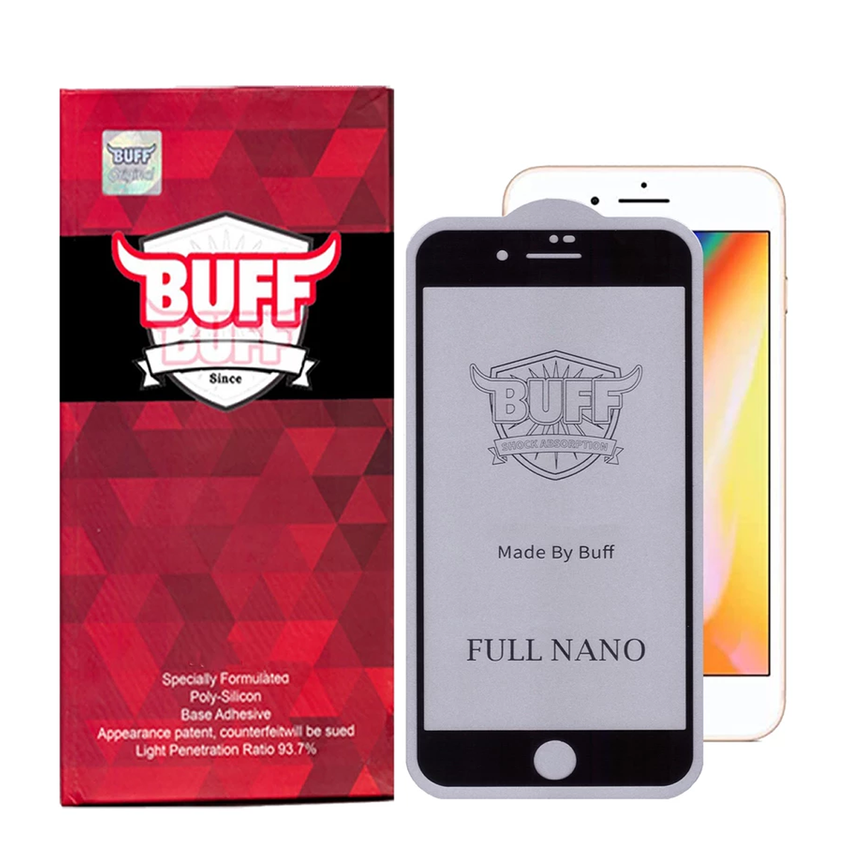 گلس گوشی اپل iPhone 8 Plus - 7 Plus بوف مدل Full Nano-بی رنگ