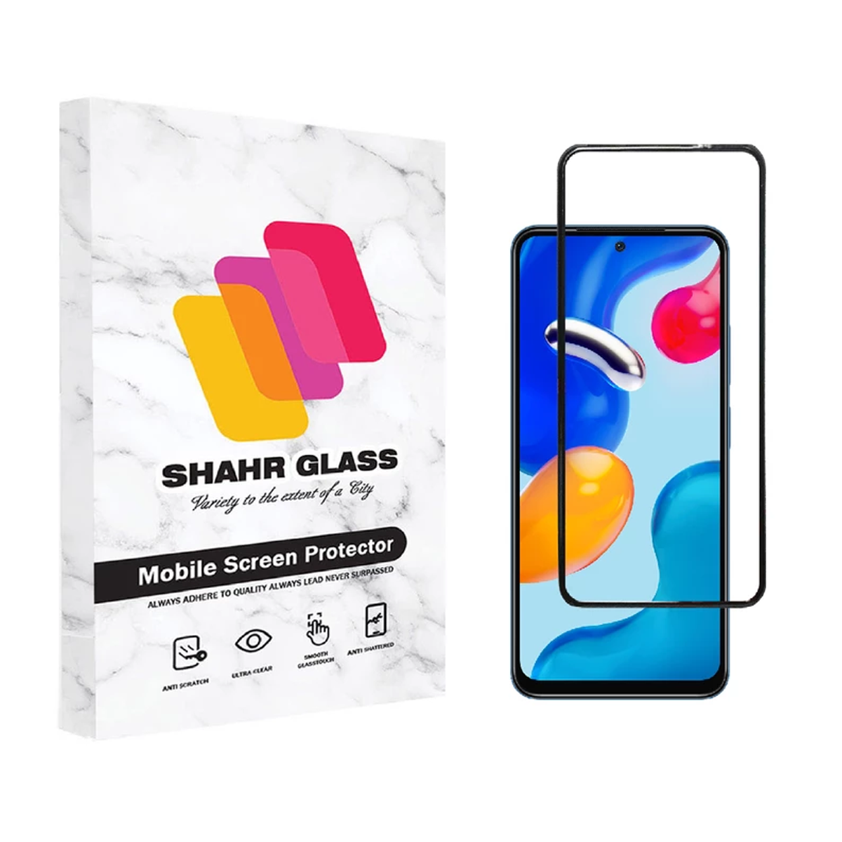 گلس گوشی شیائومی Redmi Note 11S شهر گلس مدل WEVA-مشکی