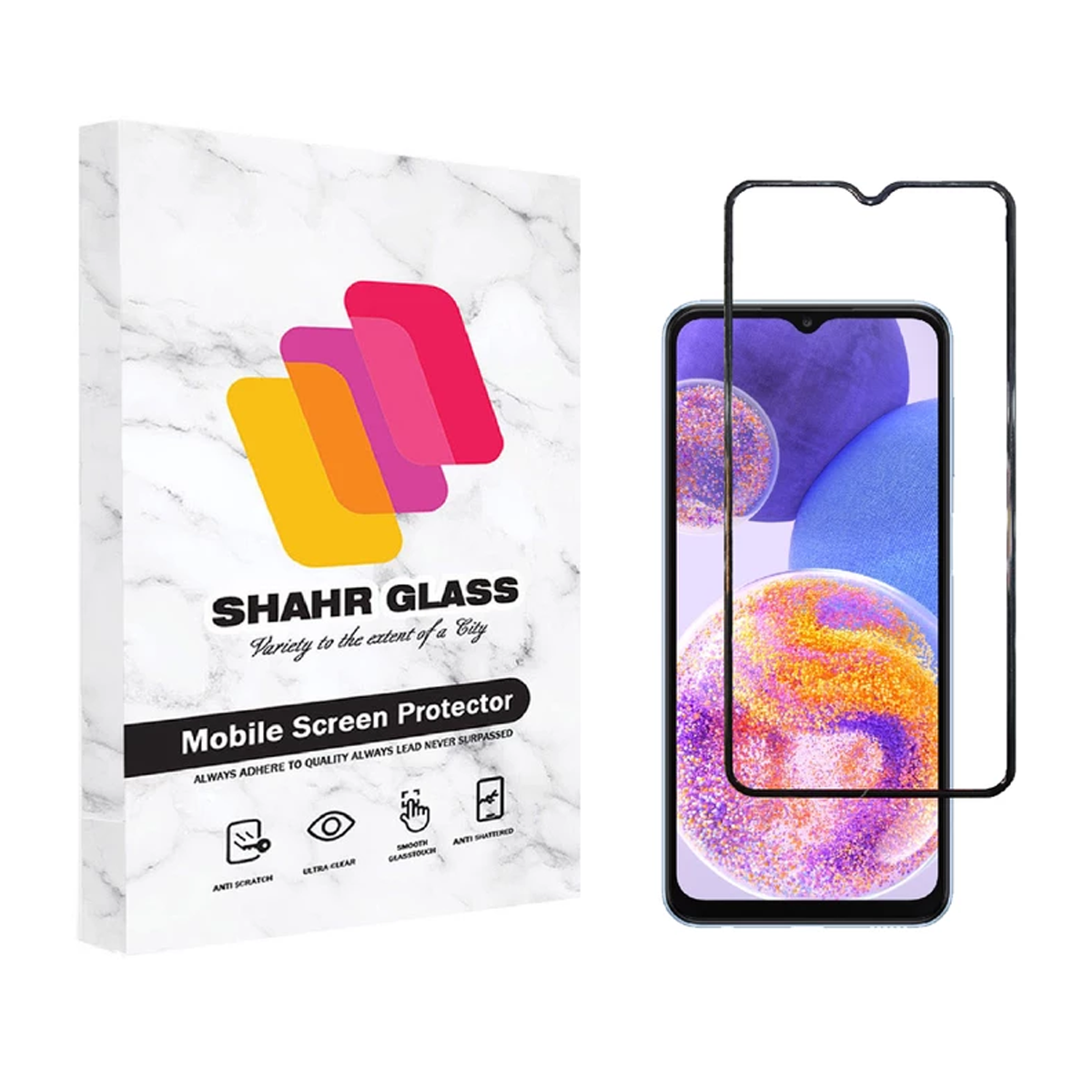 گلس گوشی سامسونگ Galaxy A23 شهر گلس مدل WEVA-مشکی