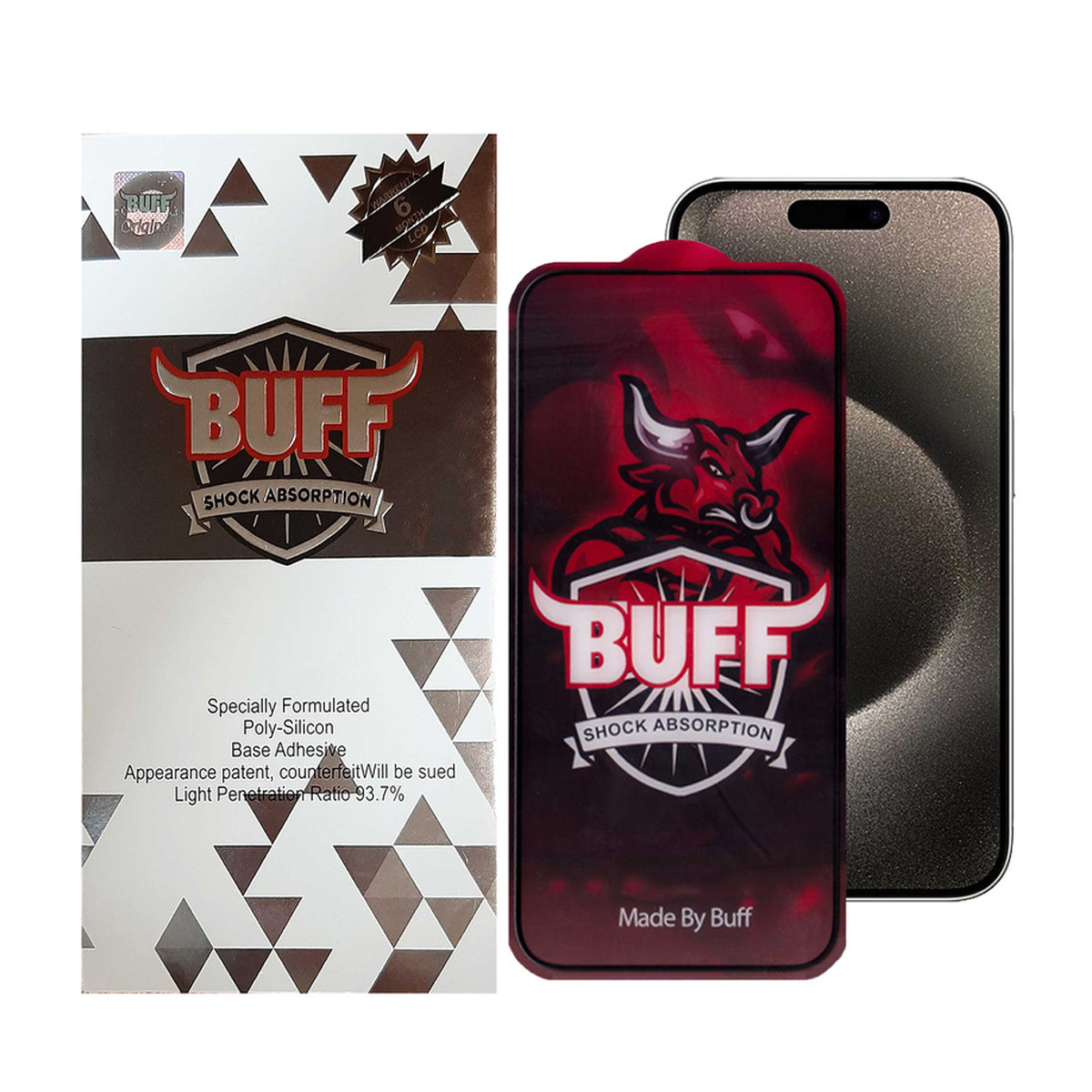 گلس گوشی اپل iPhone 15 Pro Max بوف مدل Crystal Pro-G-مشکی