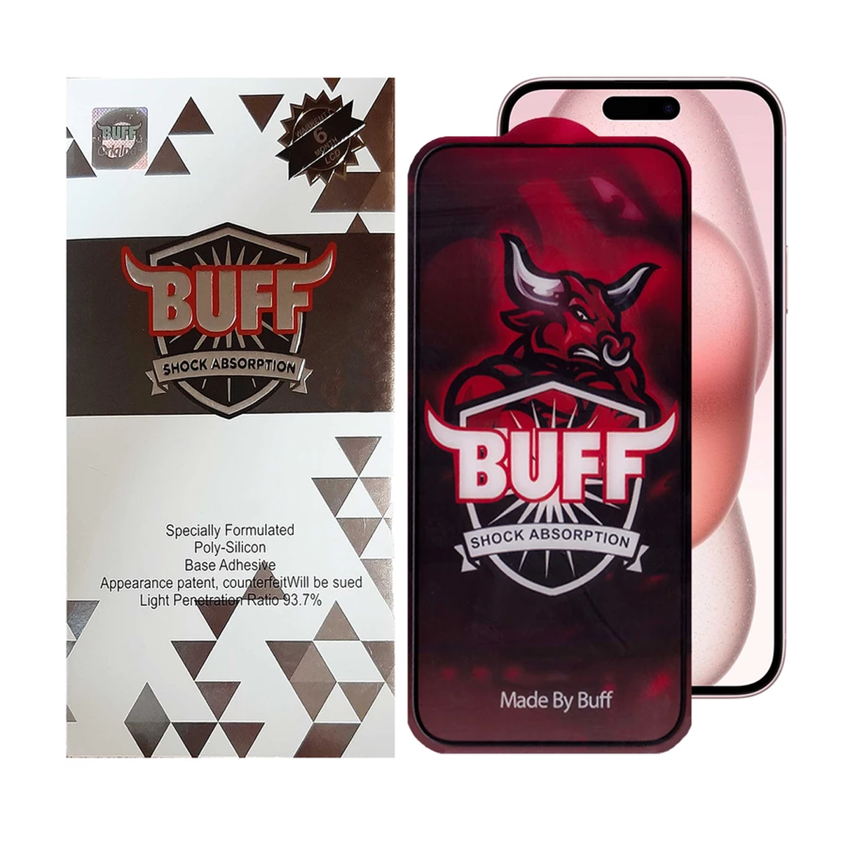 گلس گوشی اپل iPhone 15 بوف مدل Crystal Pro-G-مشکی