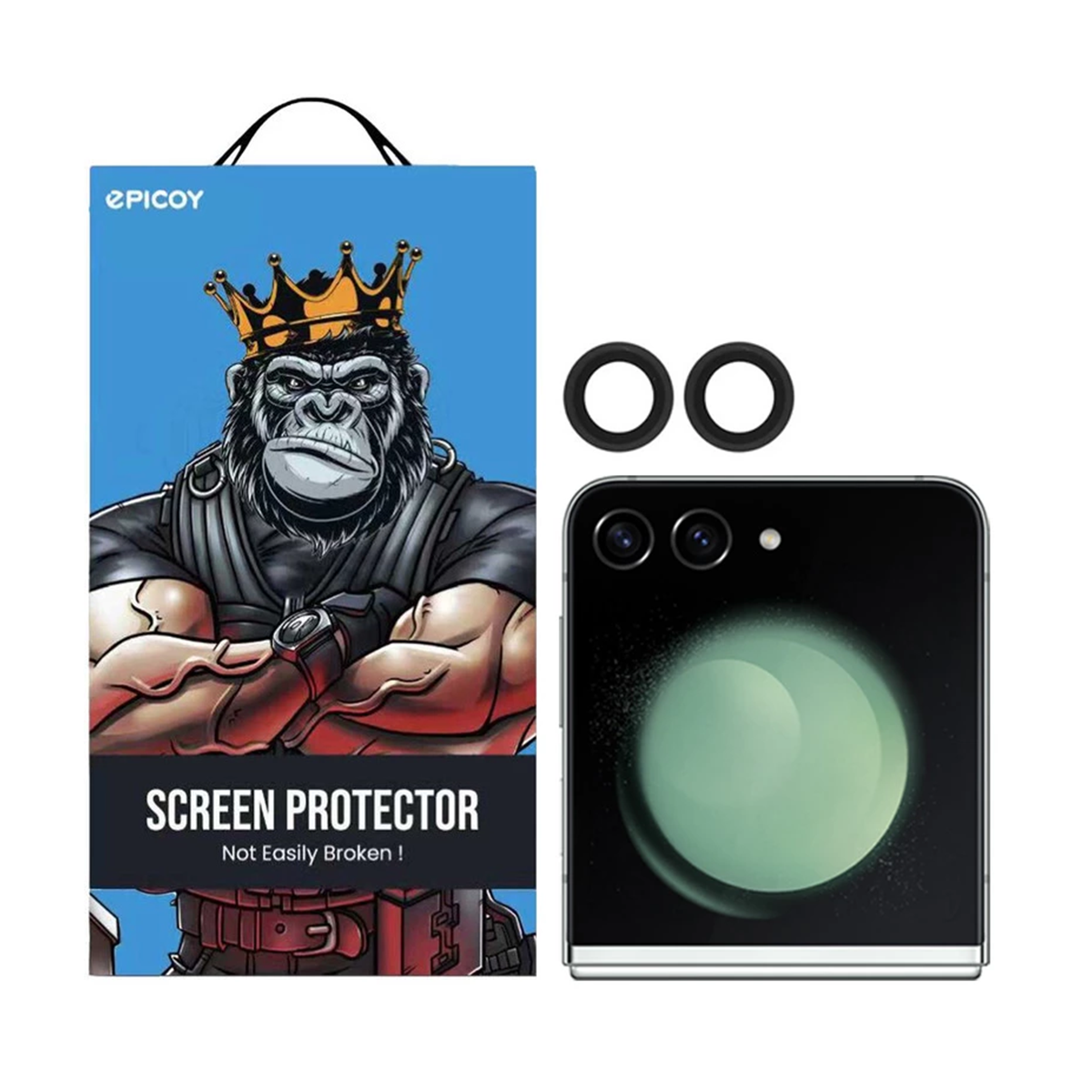 محافظ لنز دوربین گوشی سامسونگ Galaxy Z Flip 5 اپیکوی مدل HD-ColorLenz-نقره‌ای