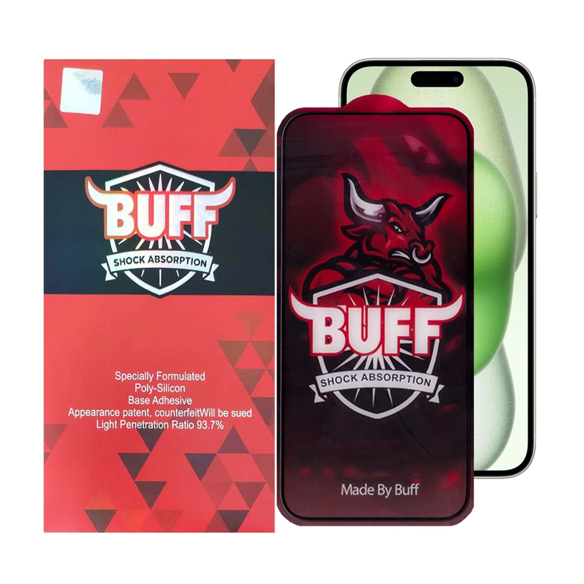 گلس گوشی اپل iPhone 15 Plus بوف مدل Crystal Pro-مشکی