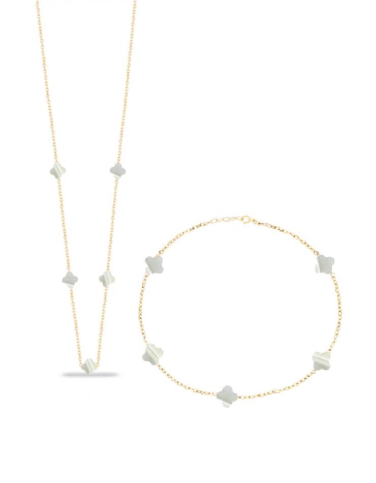 نیم ست طلا  18عیار اپال گلد مدل ونکلیف سفید سنگی03